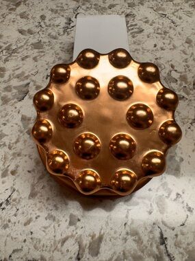 Vintage Aluminium Copper Tone Jello Mold 4 Cup Pan